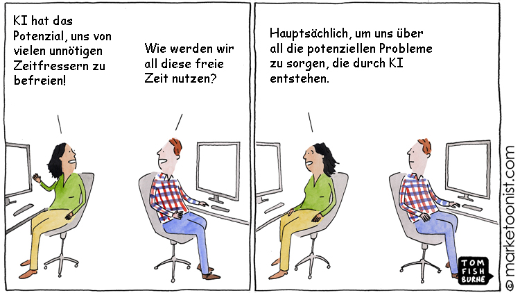 Cartoon: Schafft KI zeitliche Freiräume?