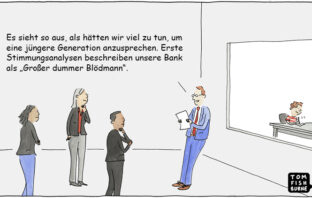 Cartoon: Wie die Generation Alpha Banken beurteilt