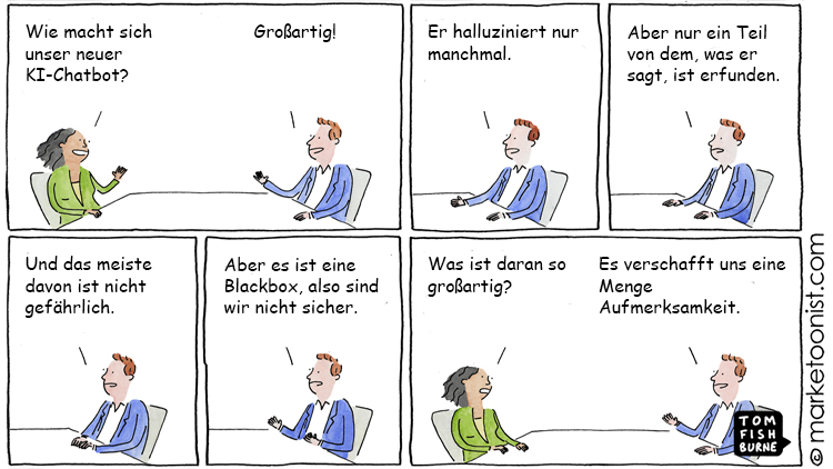 Cartoon: Die Grenzen von KI-Chatbots