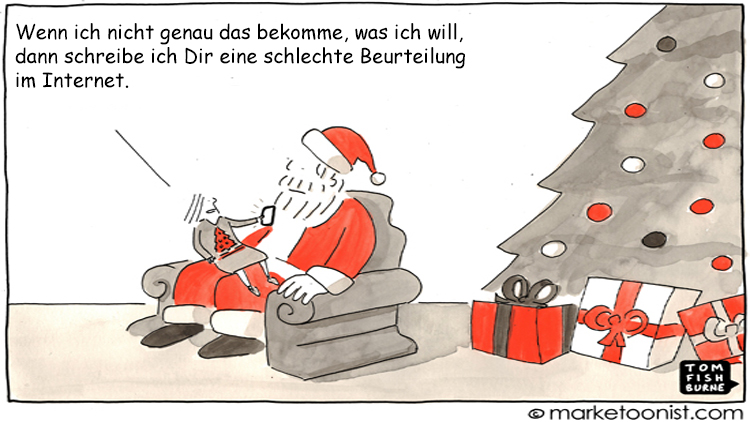 Cartoon: Verbraucherbewertungen sind nicht nur zur Weihnachtszeit wichtig