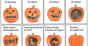 Cartoon: Diskussion von Marketingideen für Halloween